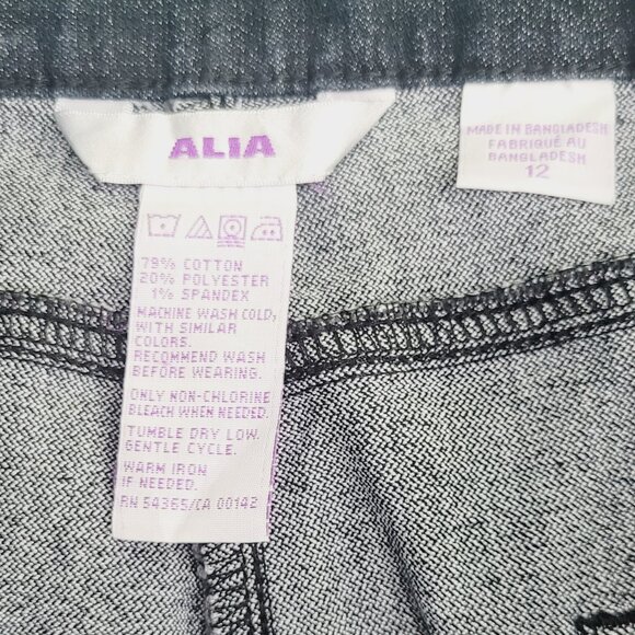 Alia Womens Black Cotton Blend Pockets High Rise Straight Leg Denim Jean Size 12 - Picture 10 of 14